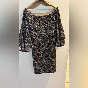 VENUS OFF SHOULDER BLACK LACE SLIT COCKTAIL PARTY Size 10